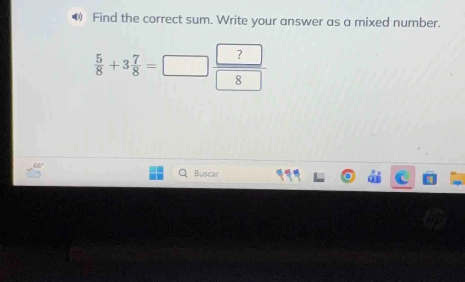 find the correct sum. write your answer as a mixed number. \\(\\frac{5}…
