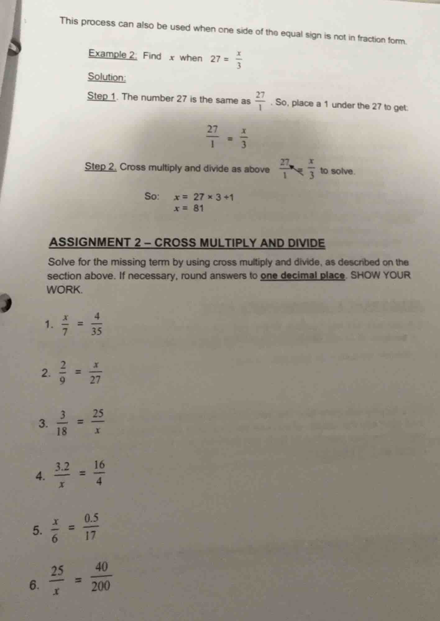 this process can also be used when one side of the equal sign is not in…