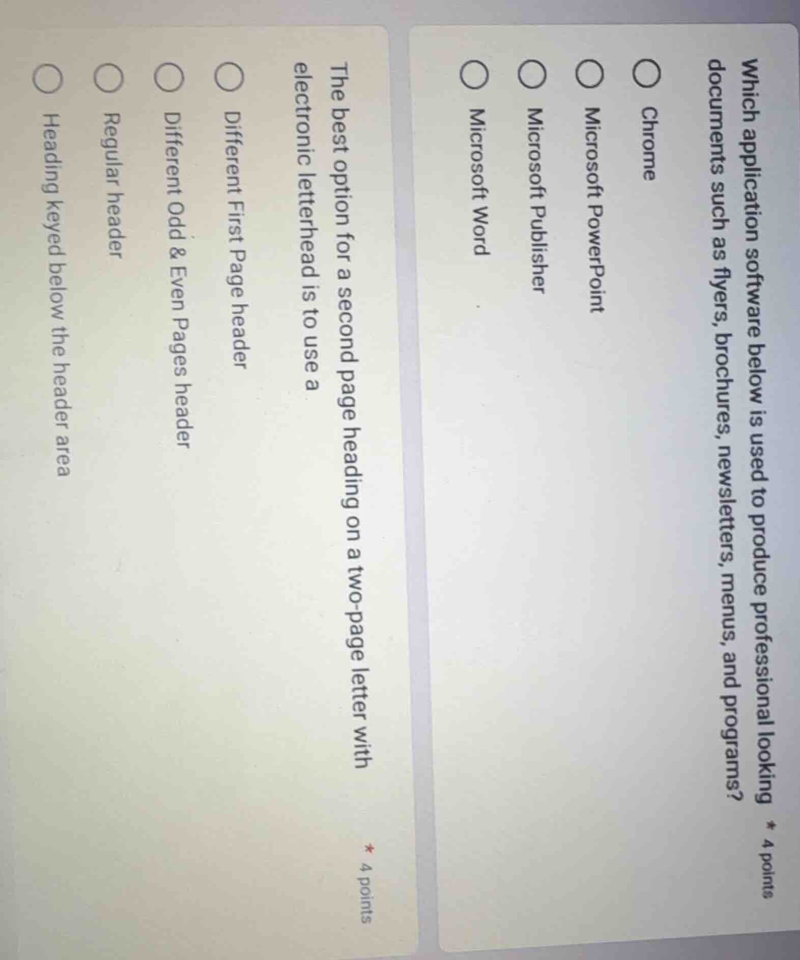 which application software below is used to produce professional lookin…