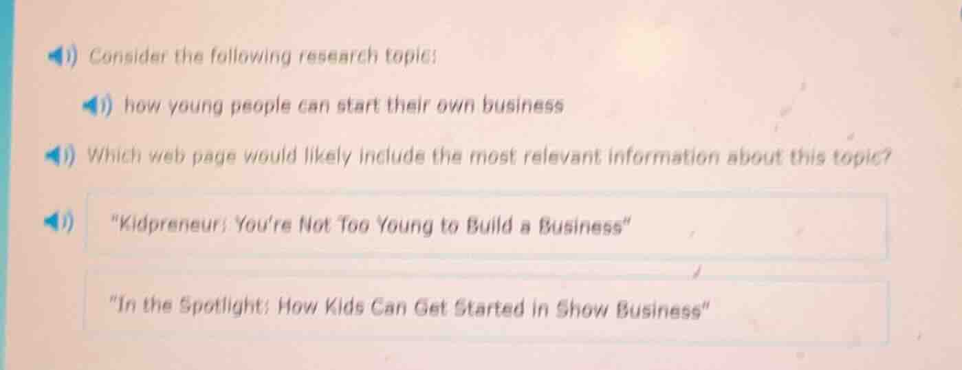 consider the following research topic: how young people can start their…