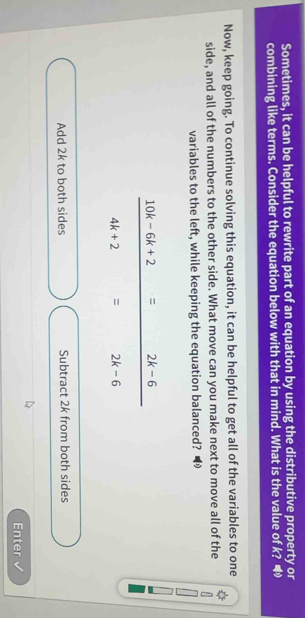 sometimes, it can be helpful to rewrite part of an equation by using th…