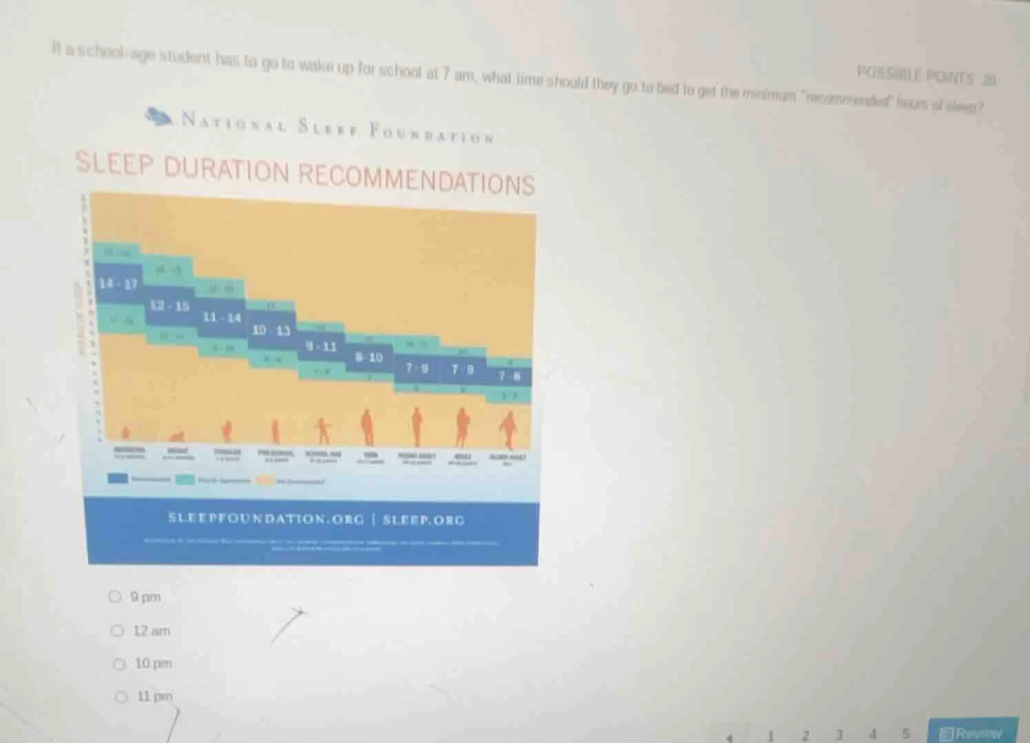 if a school - age student has to wake up for school at 7 am, what time …