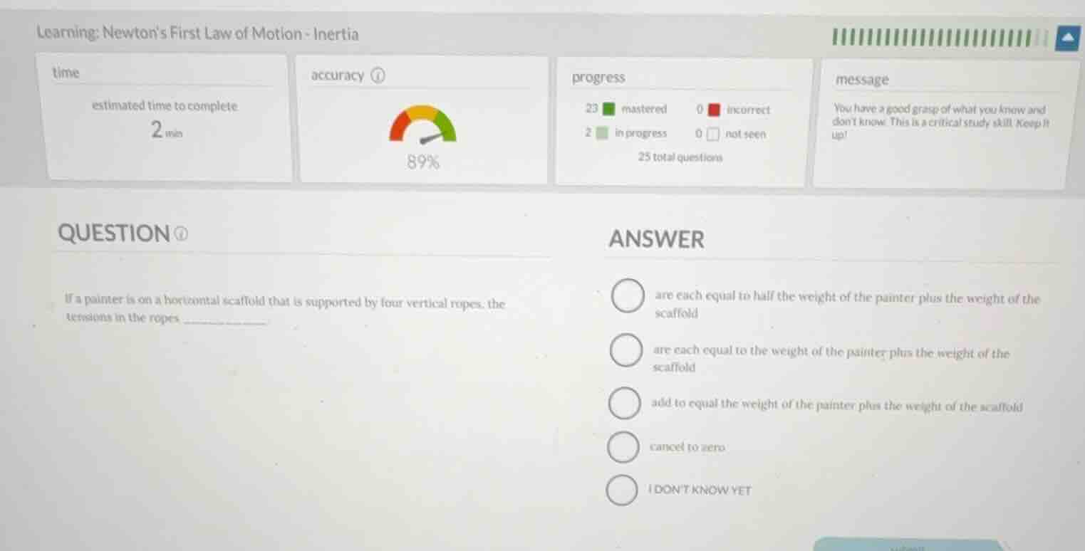 learning: newtons first law of motion - inertia question if a painter i…