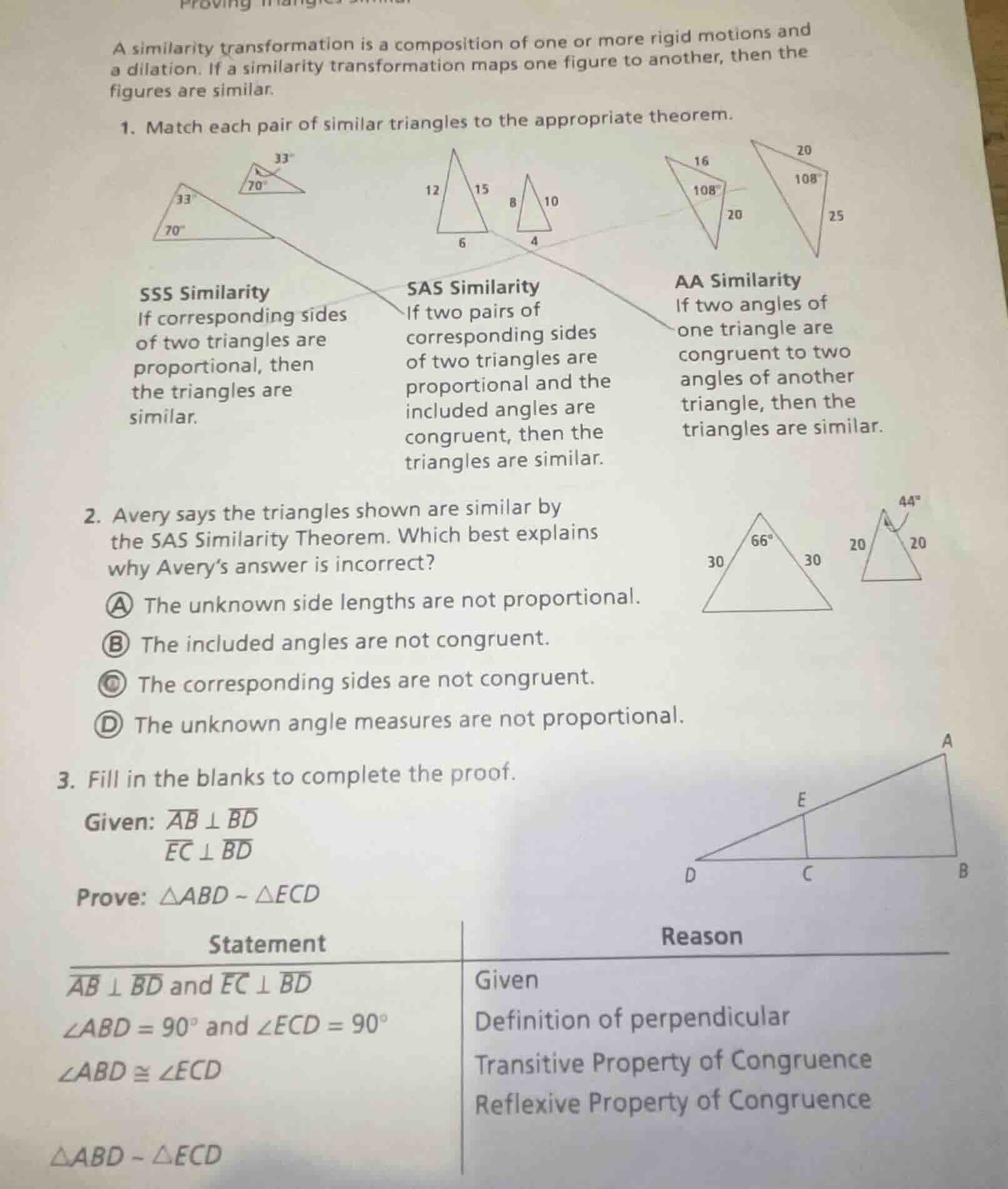 a similarity transformation is a composition of one or more rigid motio…