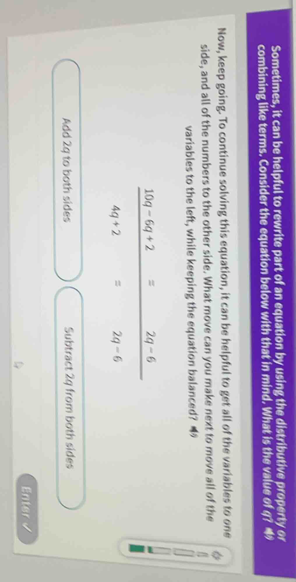 sometimes, it can be helpful to rewrite part of an equation by using th…