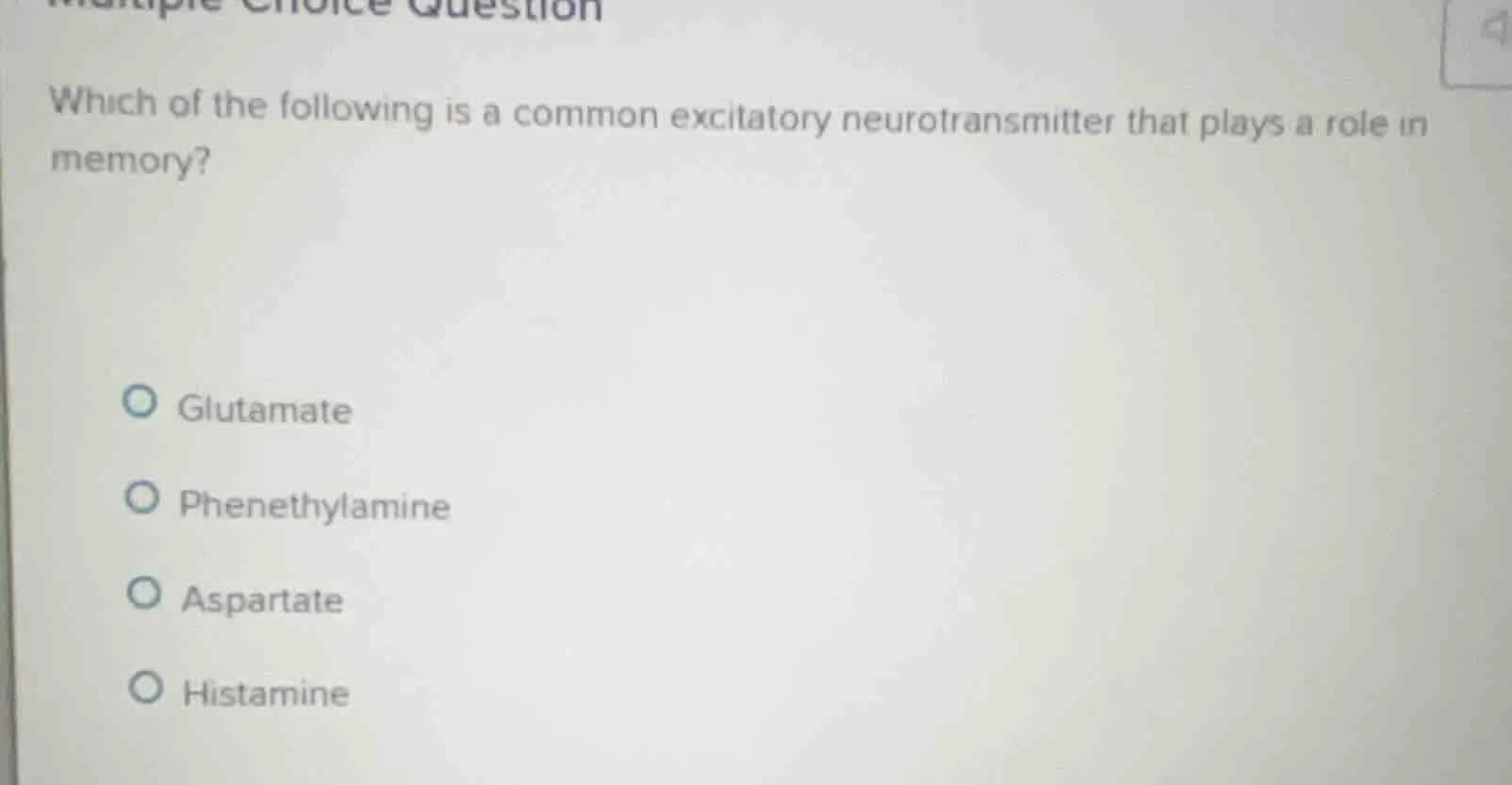 multiple choice question which of the following is a common excitatory …