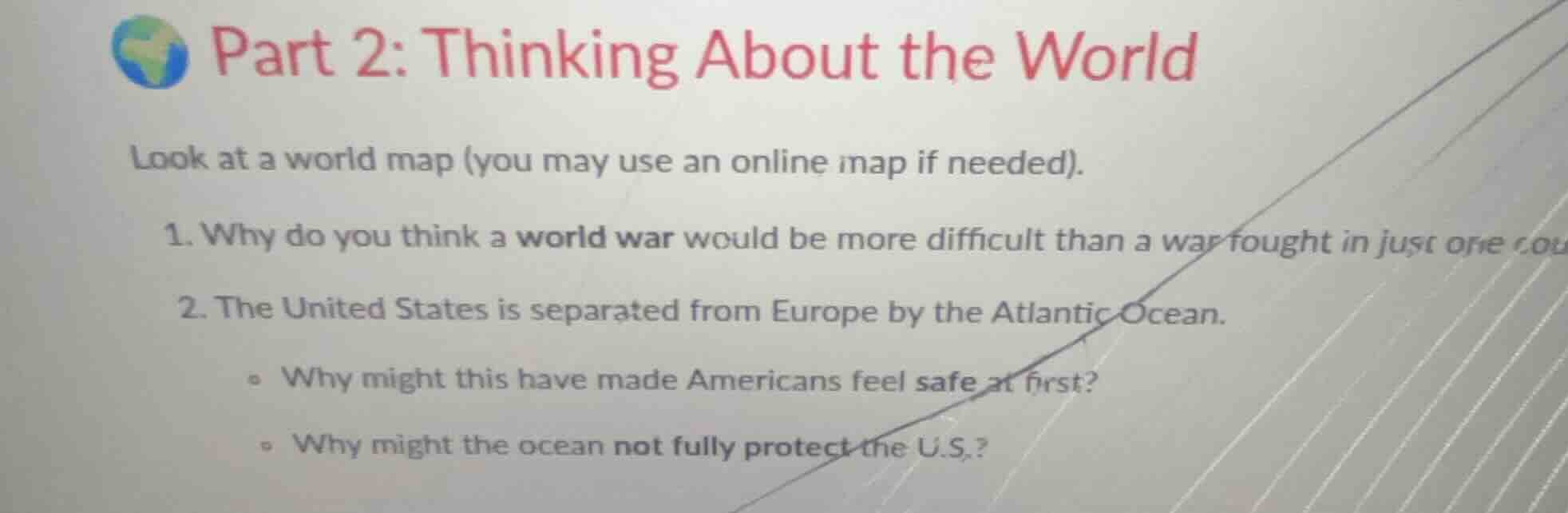 part 2: thinking about the world look at a world map (you may use an on…