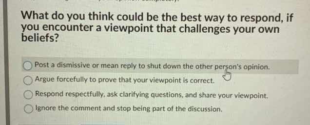 what do you think could be the best way to respond, if you encounter a …