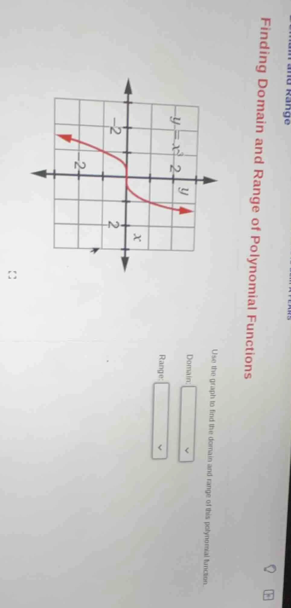 finding domain and range of polynomial functions use the graph to find …