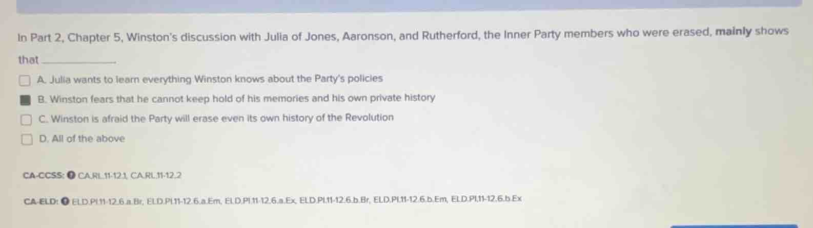 in part 2, chapter 5, winstons discussion with julia of jones, aaronson…