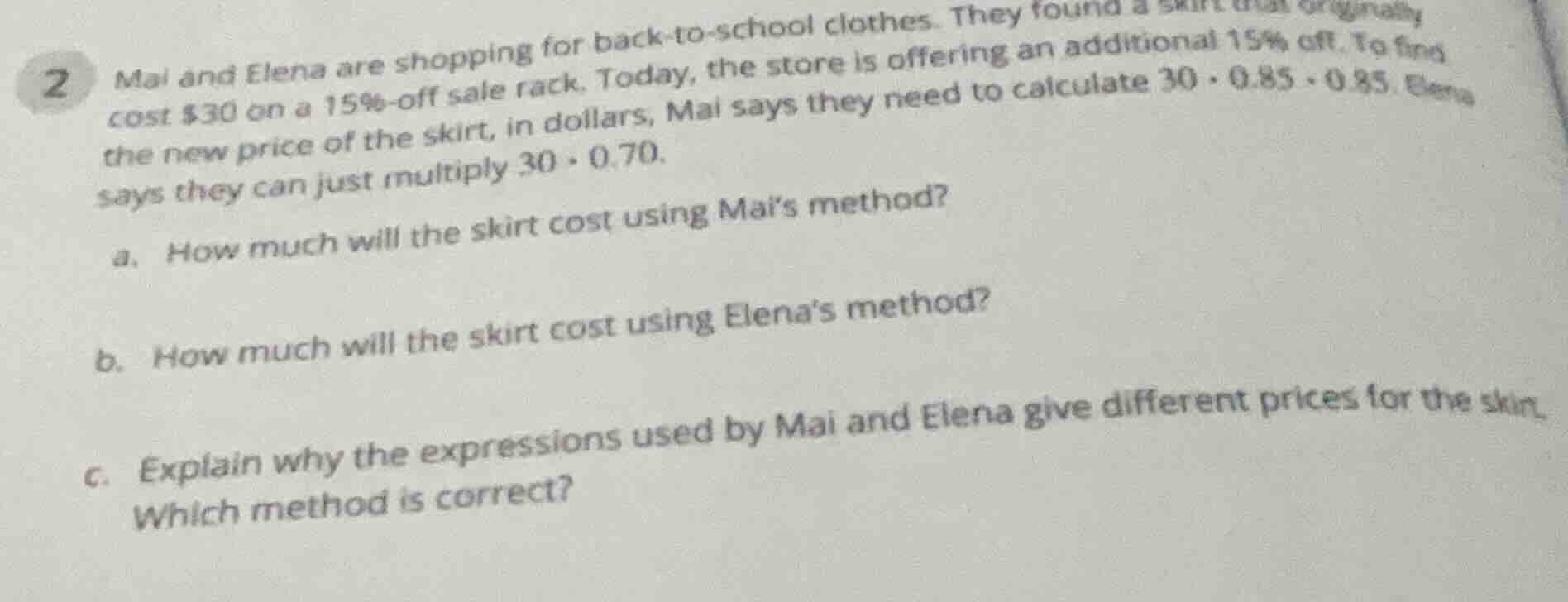 2 mai and elena are shopping for back-to-school clothes. they found a s…