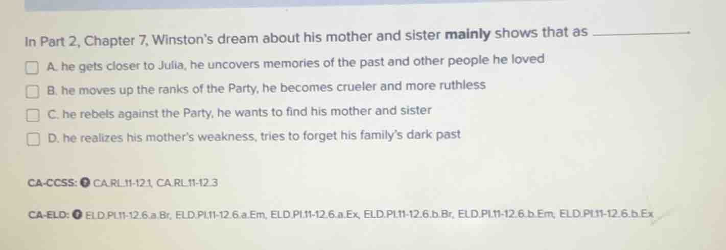 in part 2, chapter 7, winston’s dream about his mother and sister mainl…