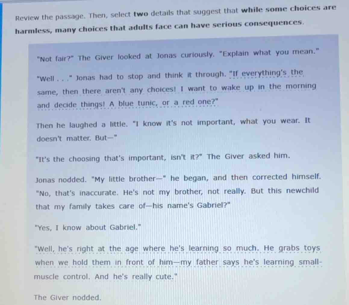 review the passage. then, select two details that suggest that while so…