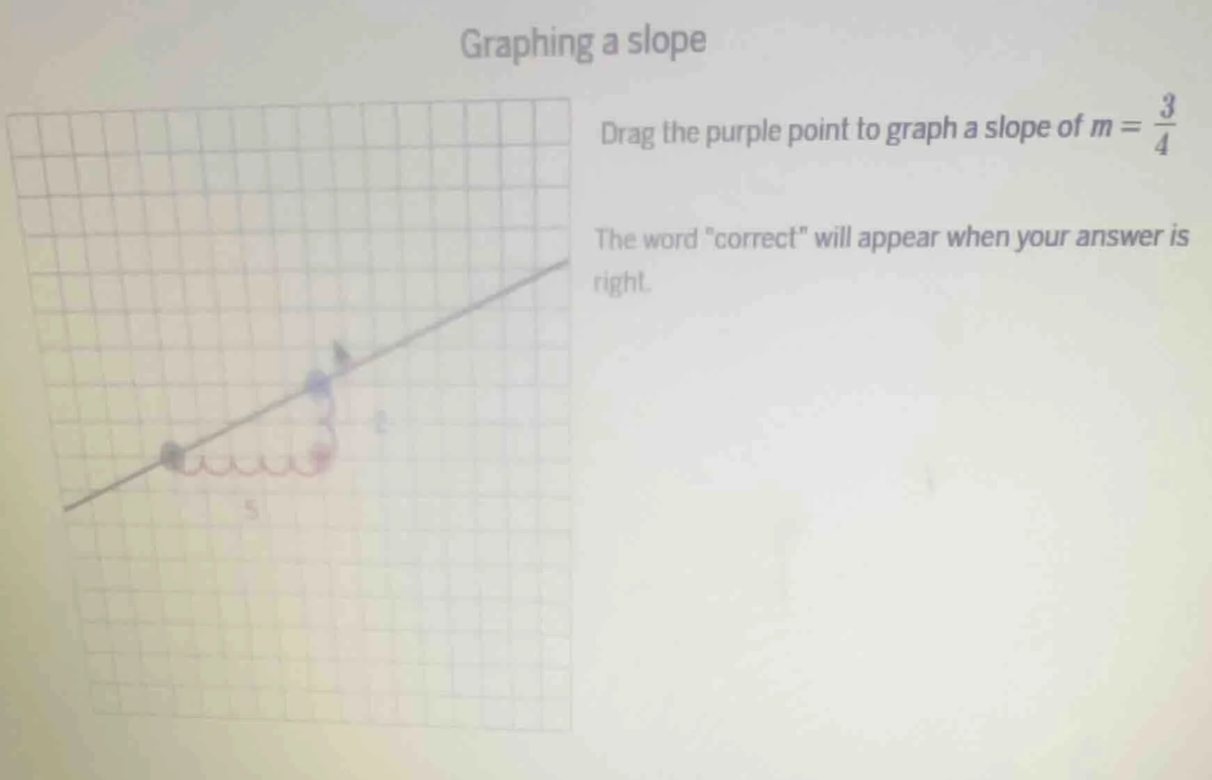 graphing a slope drag the purple point to graph a slope of $m = \\frac{…