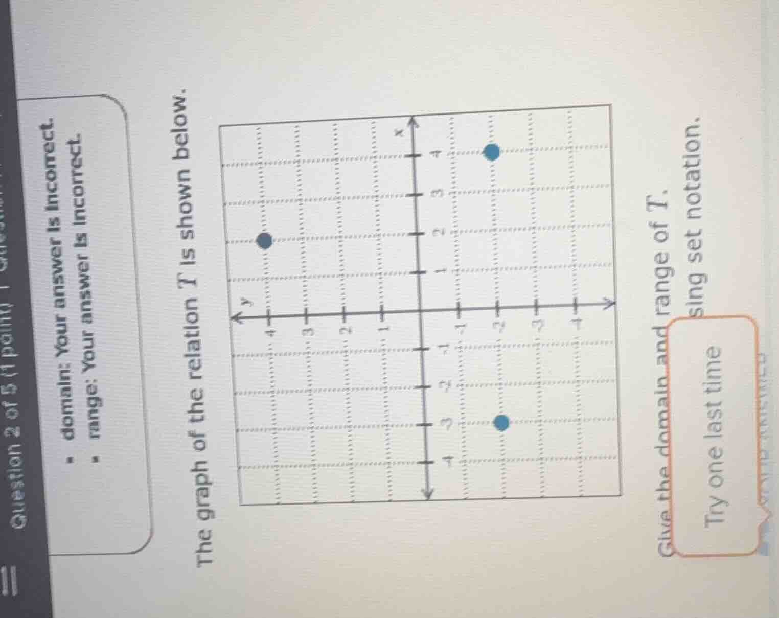 question 2 of 5 (1 point) | question your answer is incorrect. domain: …