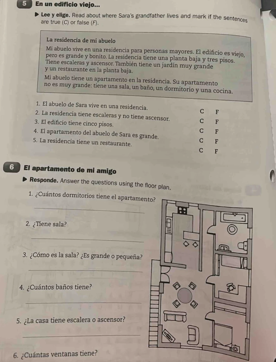 5 en un edificio viejo... lee y elige. read about where saras grandfath…