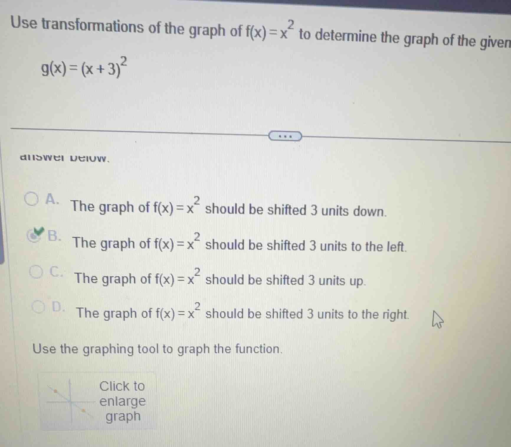 use transformations of the graph of $f(x)=x^2$ to determine the graph o…