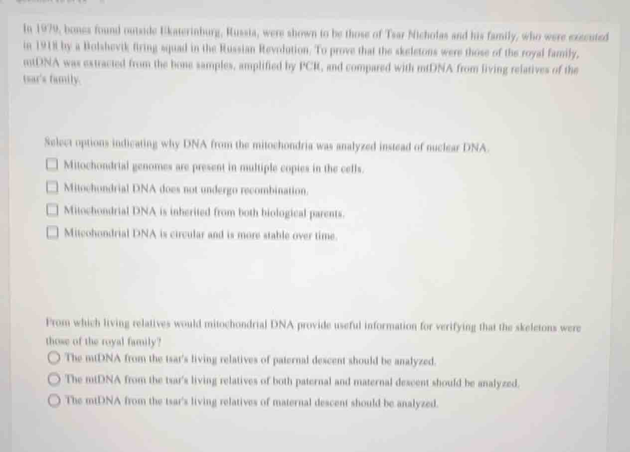 in 1979, bones found outside ekaterinburg, russia, were shown to be tho…