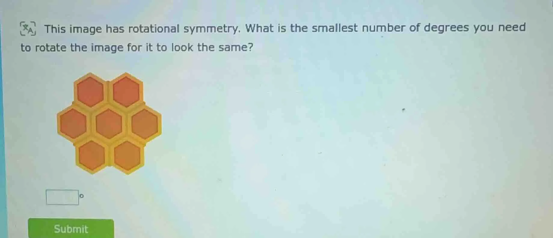this image has rotational symmetry. what is the smallest number of degr…