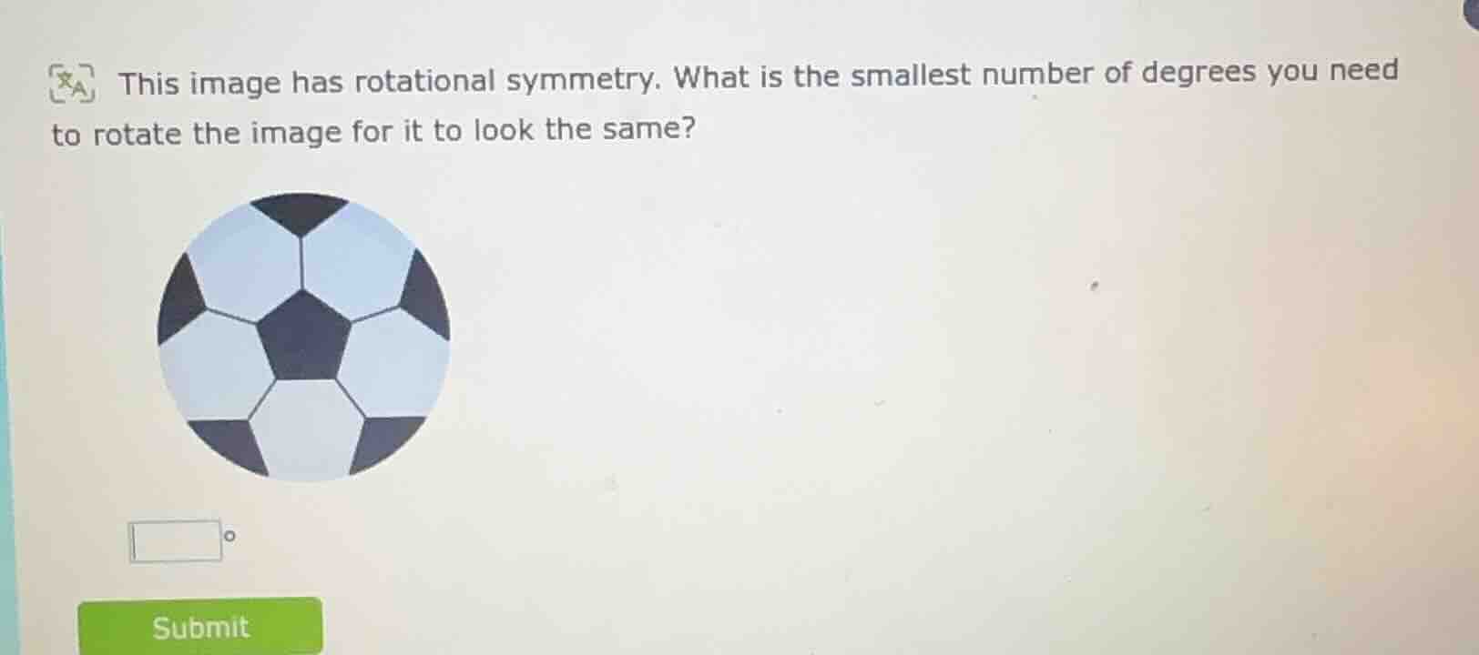this image has rotational symmetry. what is the smallest number of degr…
