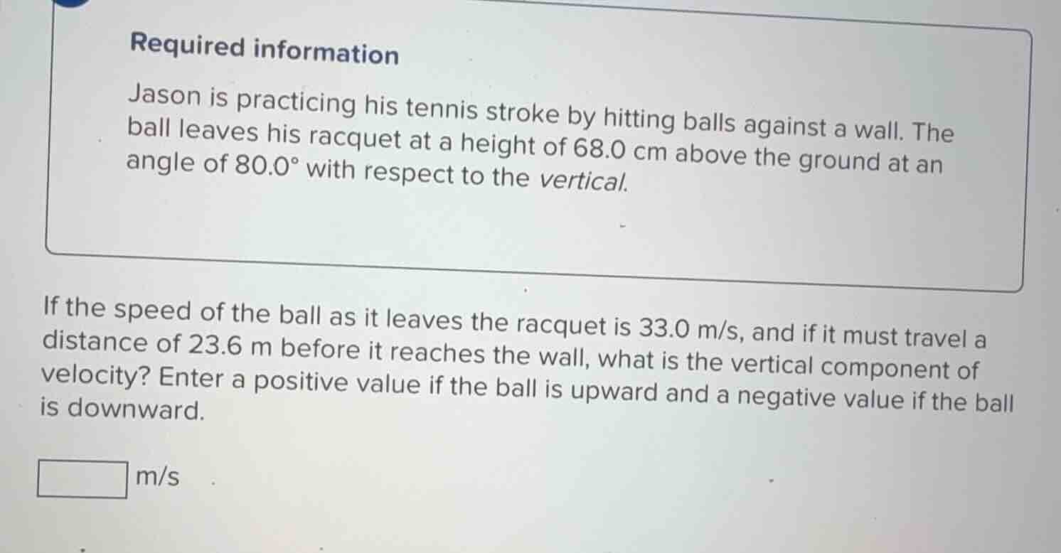 required information jason is practicing his tennis stroke by hitting b…