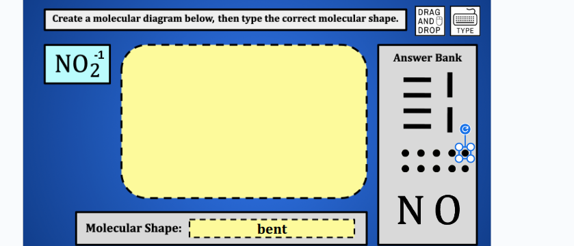 create a molecular diagram below, then type the correct molecular shape…