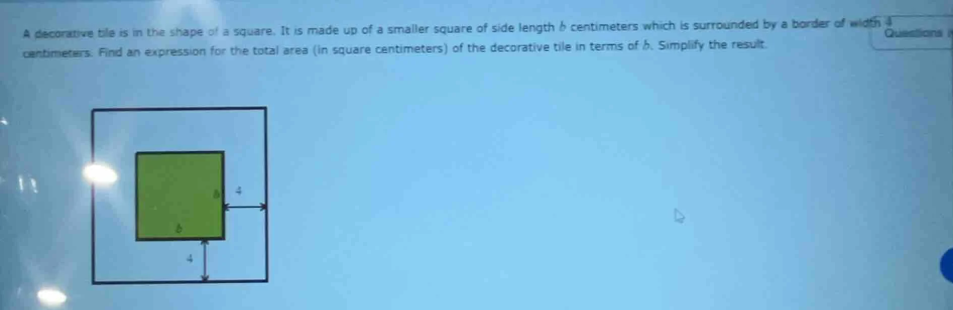 a decorative tile is in the shape of a square. it is made up of a small…