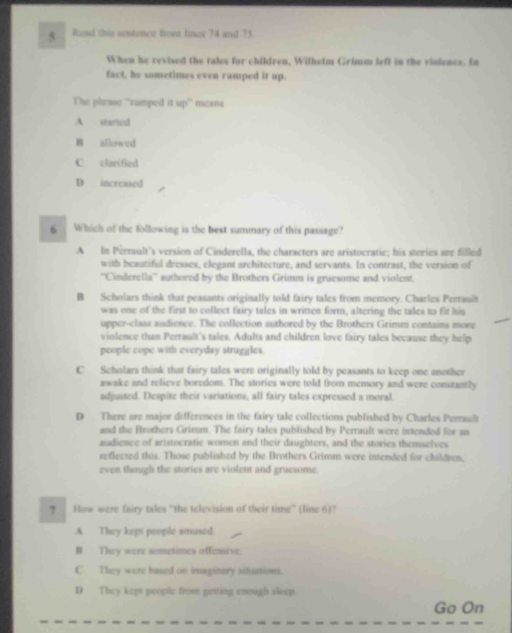 5 read the sentence from lines 74 and 75. when he revised the tales for…