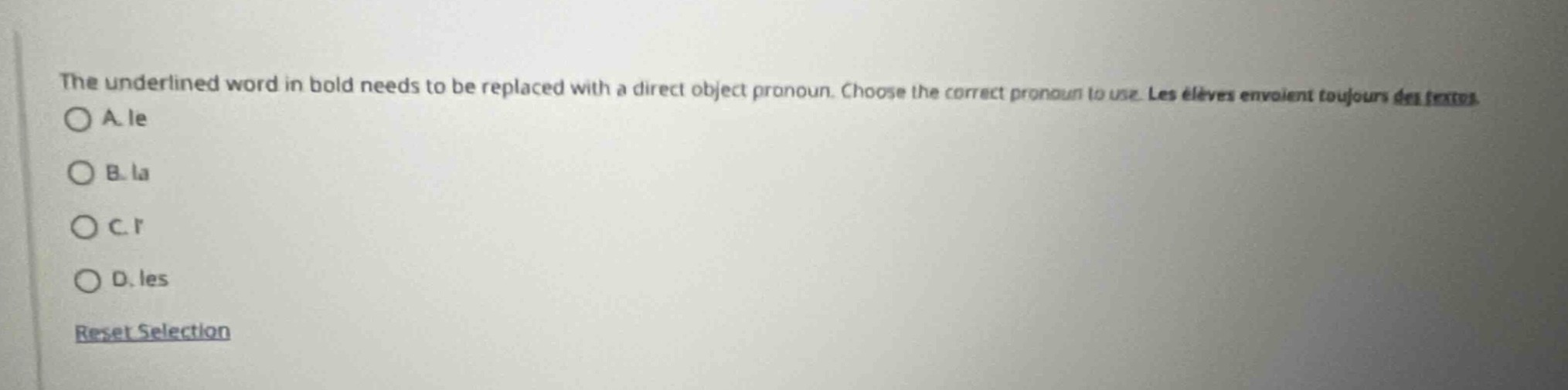 the underlined word in bold needs to be replaced with a direct object p…