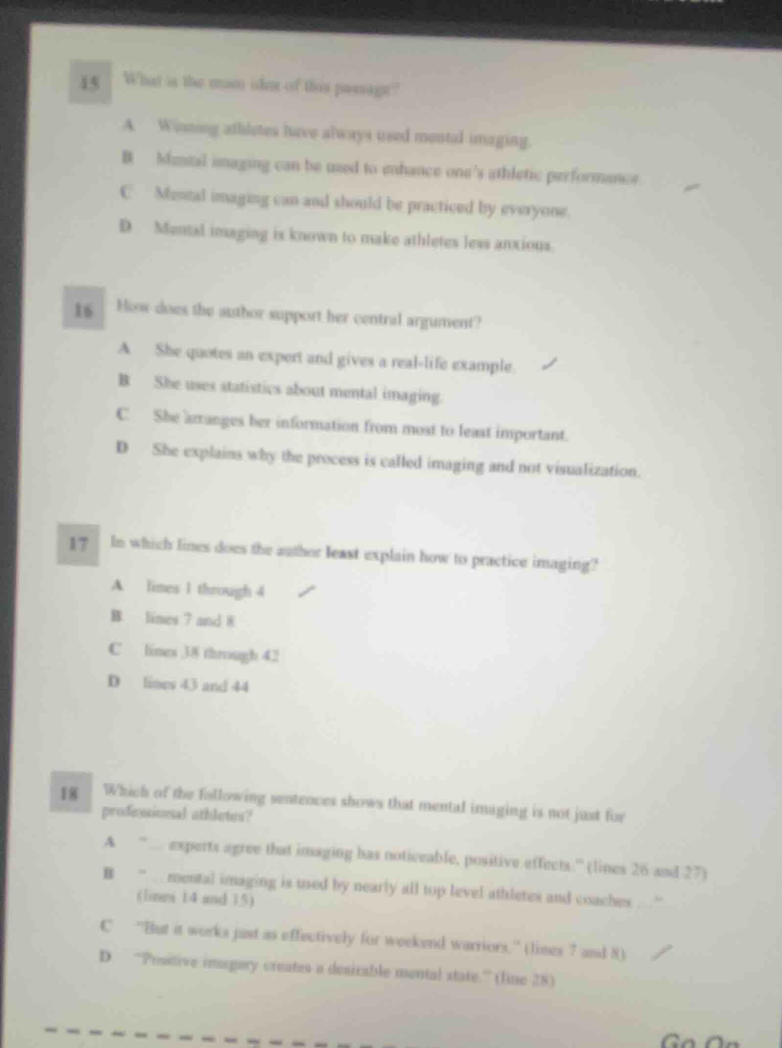 15 what is the main idea of this passage? a winning athletes have alway…