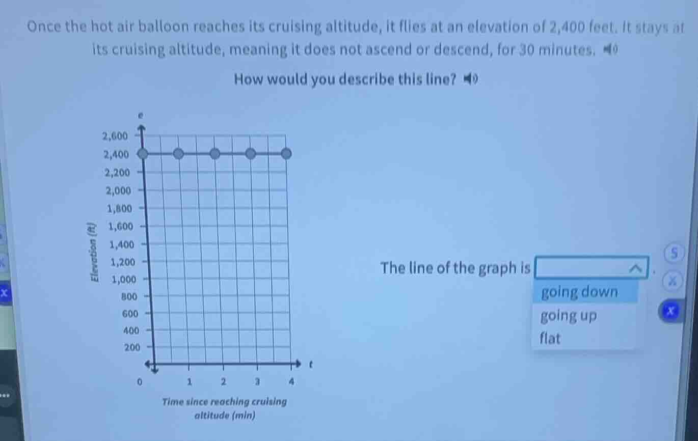 once the hot air balloon reaches its cruising altitude, it flies at an …