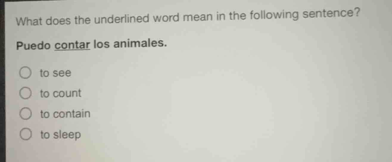 what does the underlined word mean in the following sentence? puedo con…