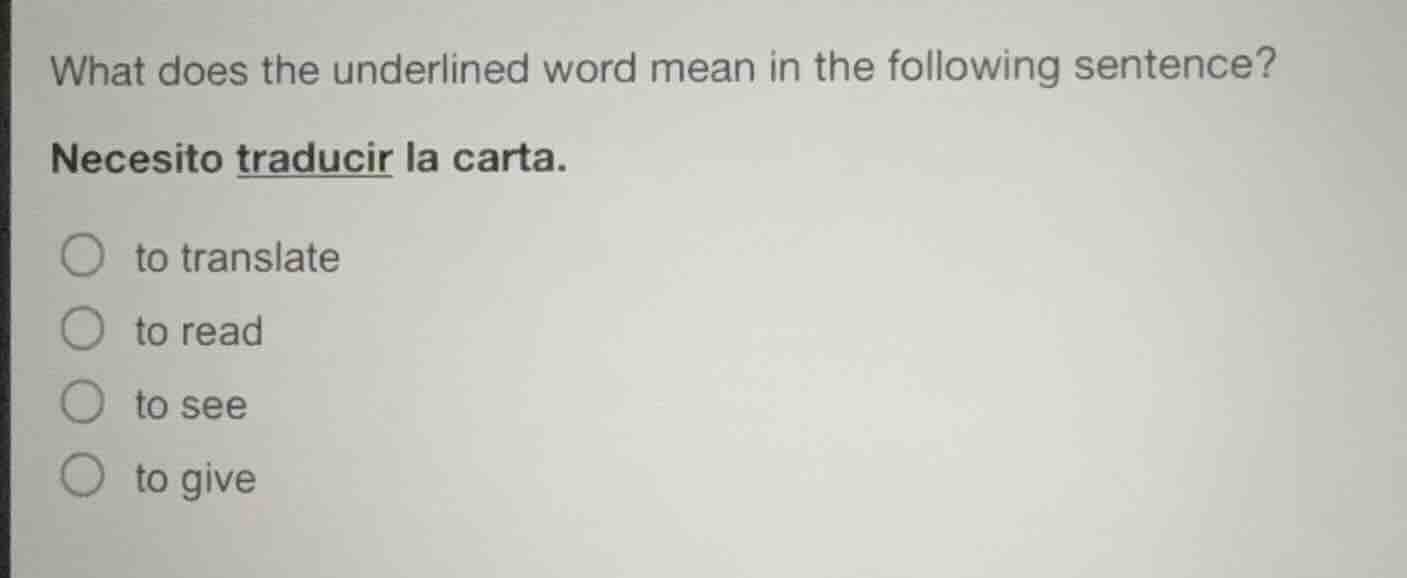 what does the underlined word mean in the following sentence? necesito …