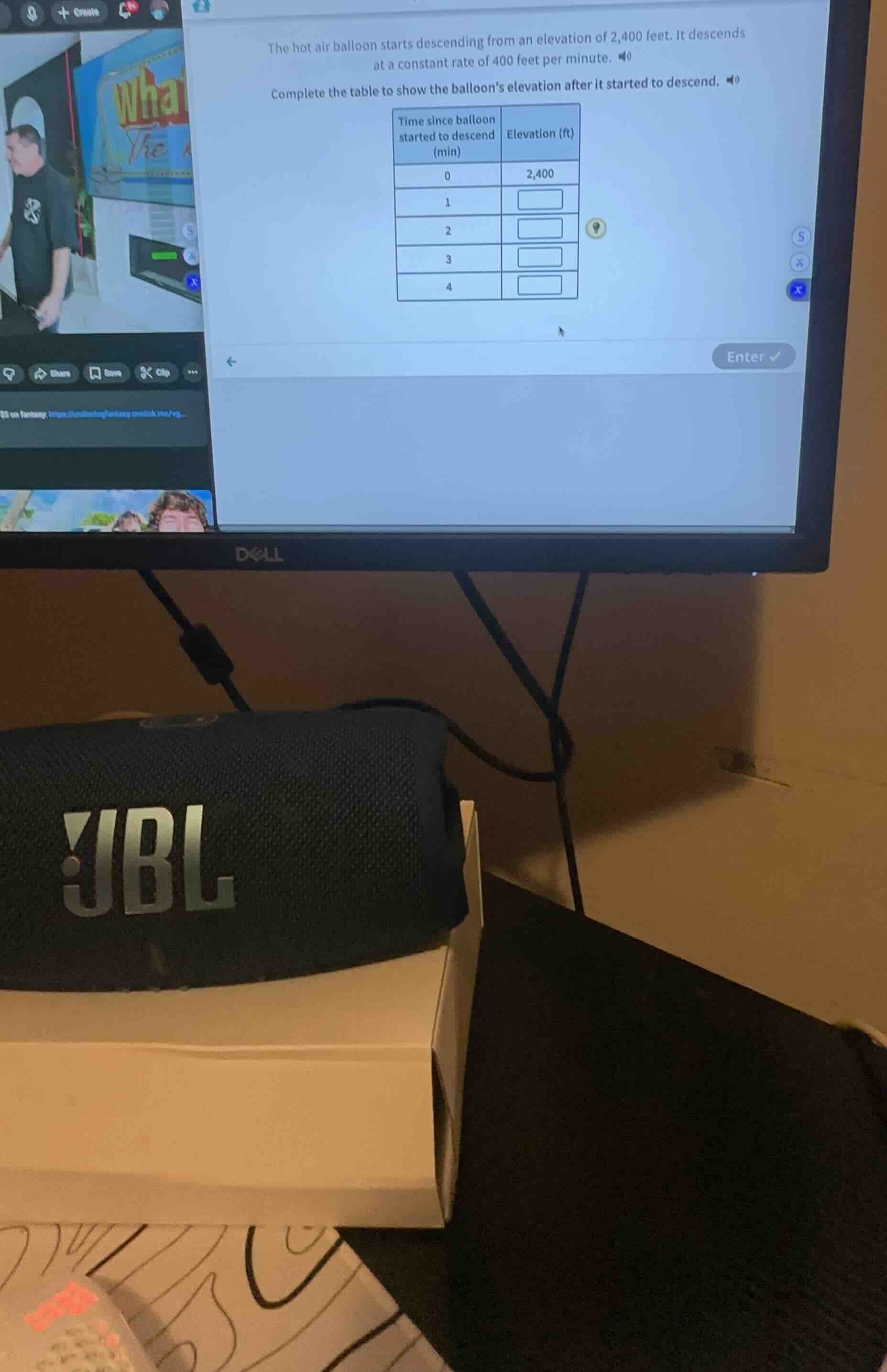 the hot air balloon starts descending from an elevation of 2,400 feet. …