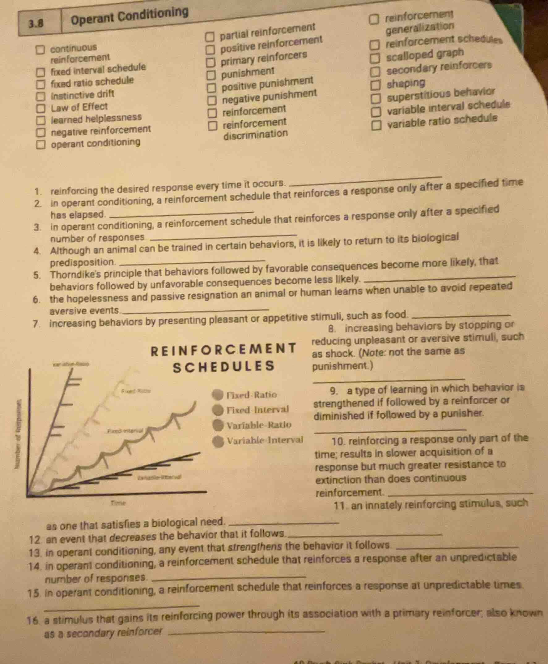 3.8 operant conditioning continuous reinforcement fixed interval schedu…