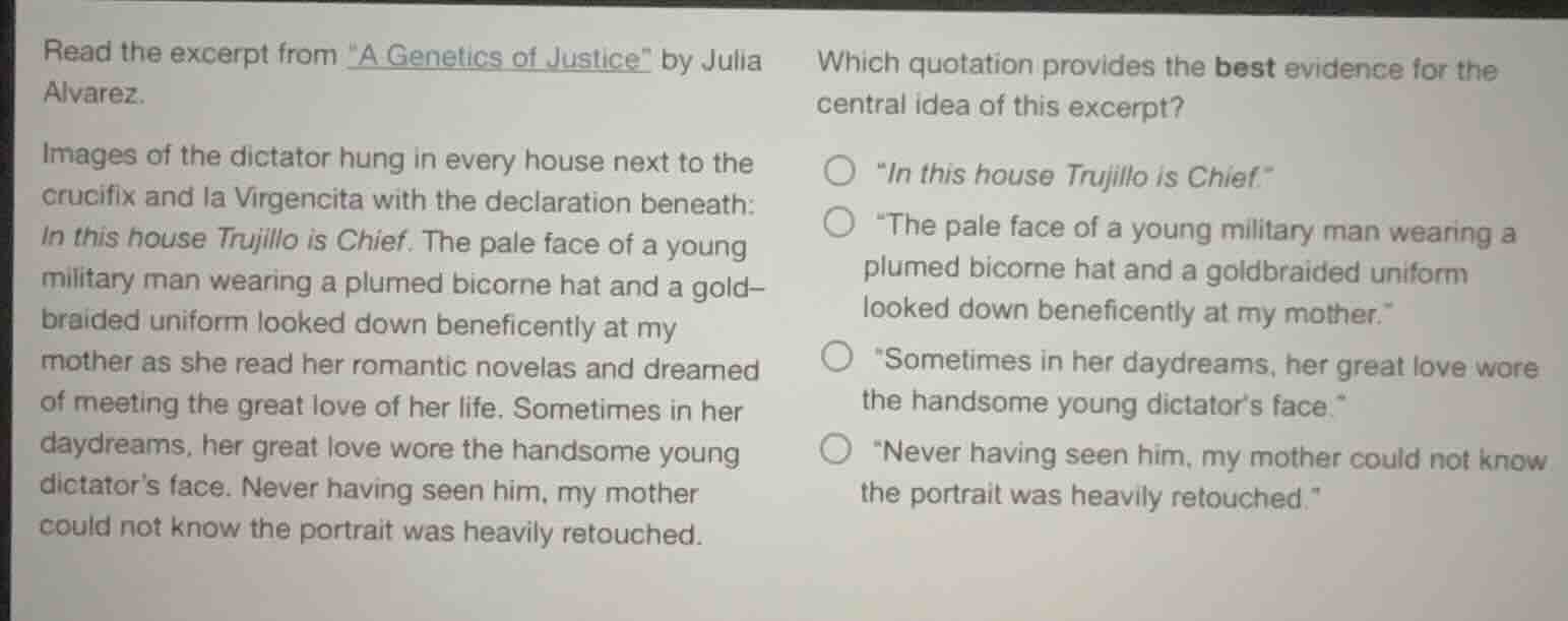 read the excerpt from \a genetics of justice\ by julia alvarez. images …