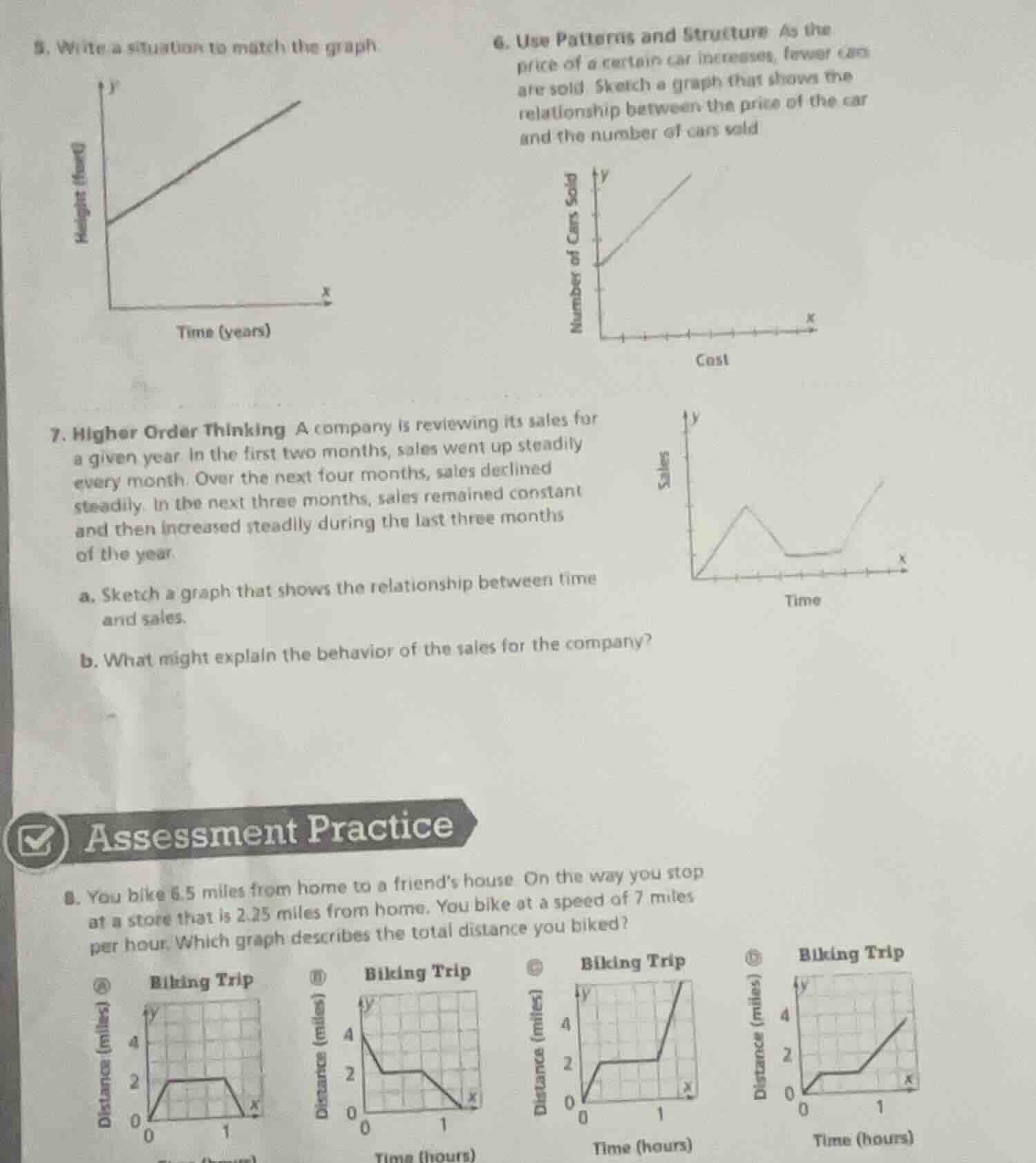 5. write a situation to match the graph 6. use patterns and structure a…
