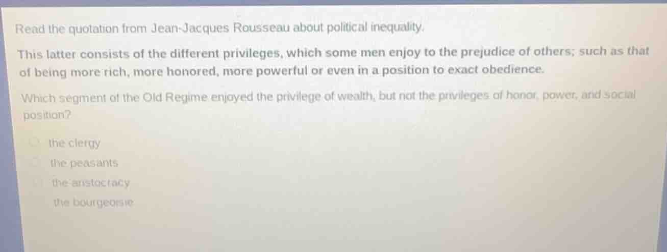 read the quotation from jean - jacques rousseau about political inequal…