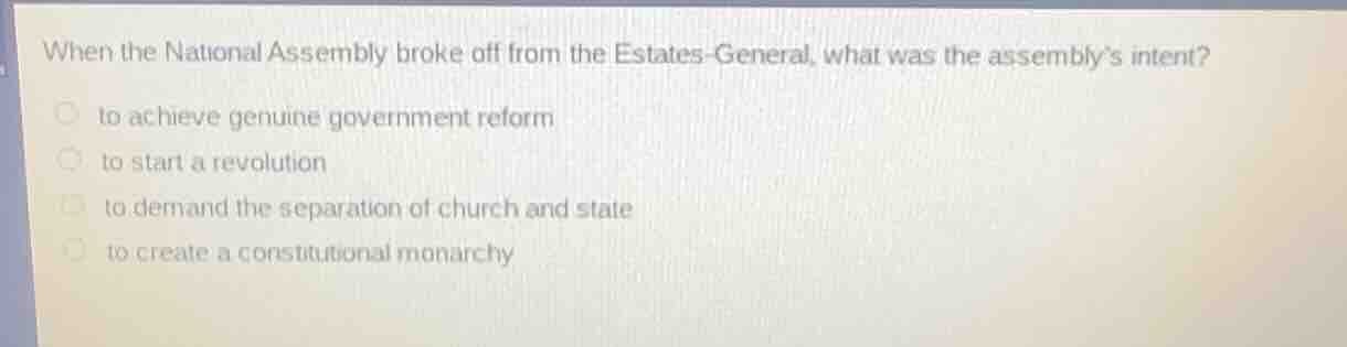 when the national assembly broke off from the estates - general, what w…