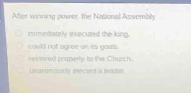 after winning power, the national assembly immediately executed the kin…
