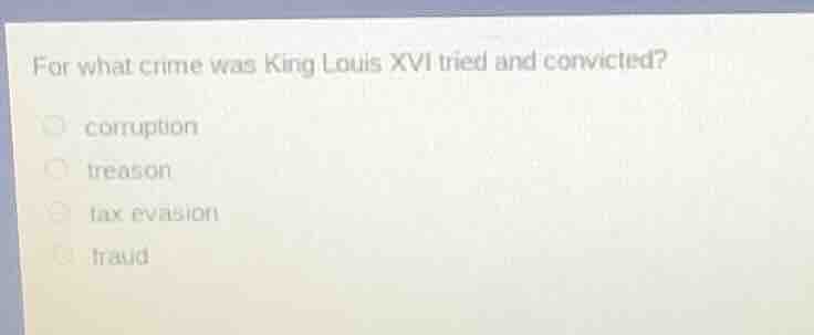 for what crime was king louis xvi tried and convicted? corruption treas…