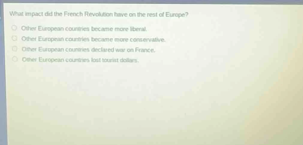 what impact did the french revolution have on the rest of europe? other…