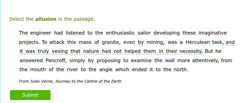 select the allusion in the passage. the engineer had listened to the en…