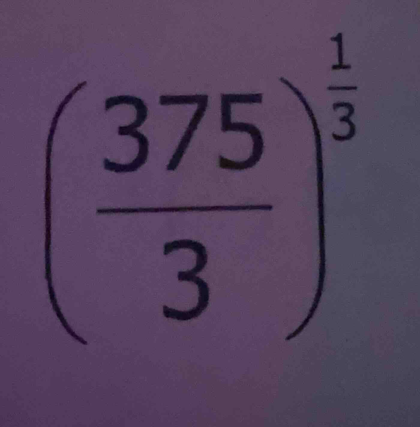 calculate the value of \\(\\left(\\dfrac{375}{3}\ ight)^{\\frac{1}{3}}\…