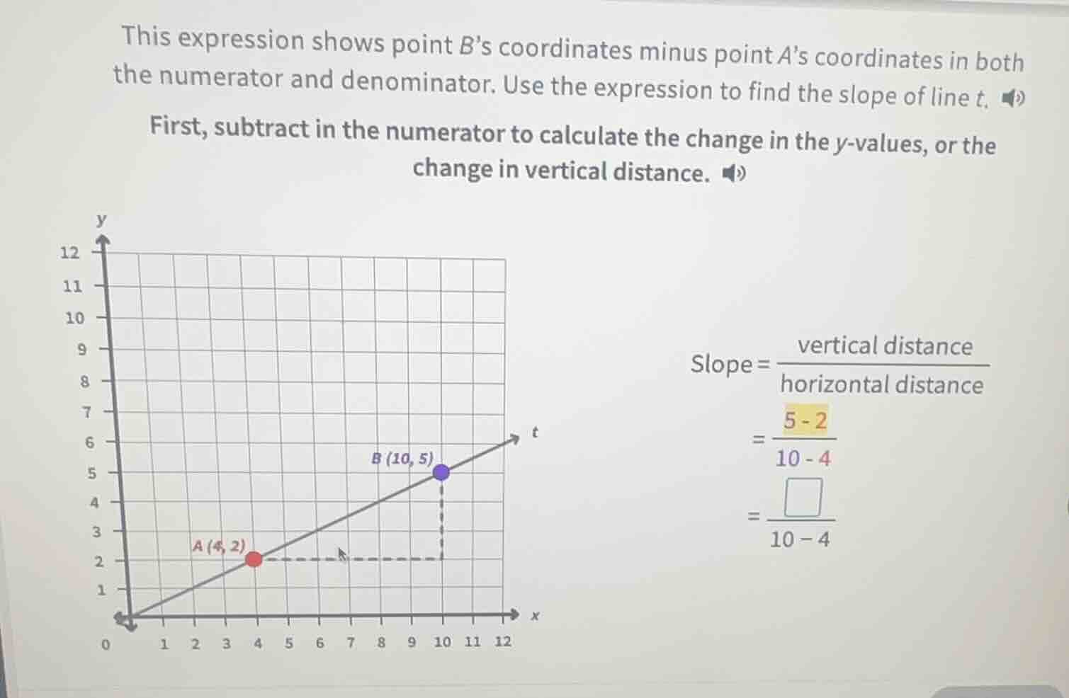 this expression shows point b’s coordinates minus point a’s coordinates…
