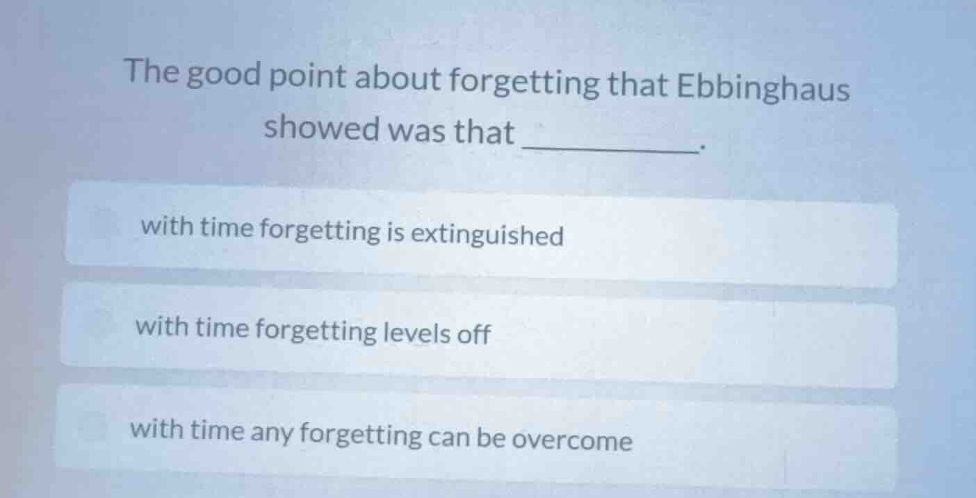 the good point about forgetting that ebbinghaus showed was that _______…