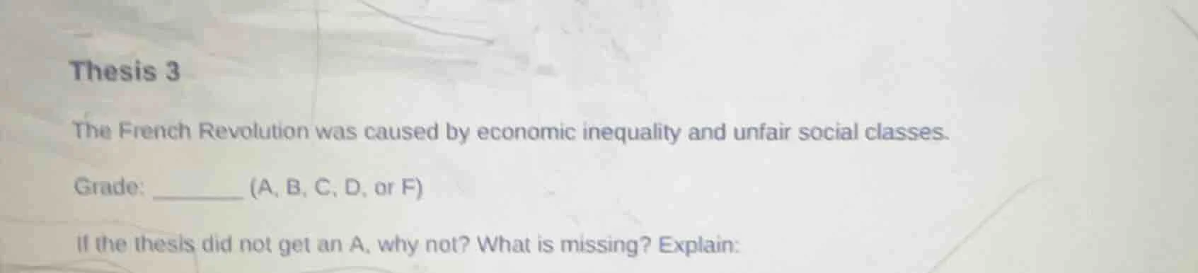 thesis 3 the french revolution was caused by economic inequality and un…