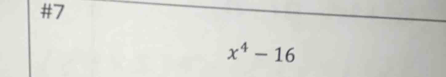 #7 $x^4 - 16$