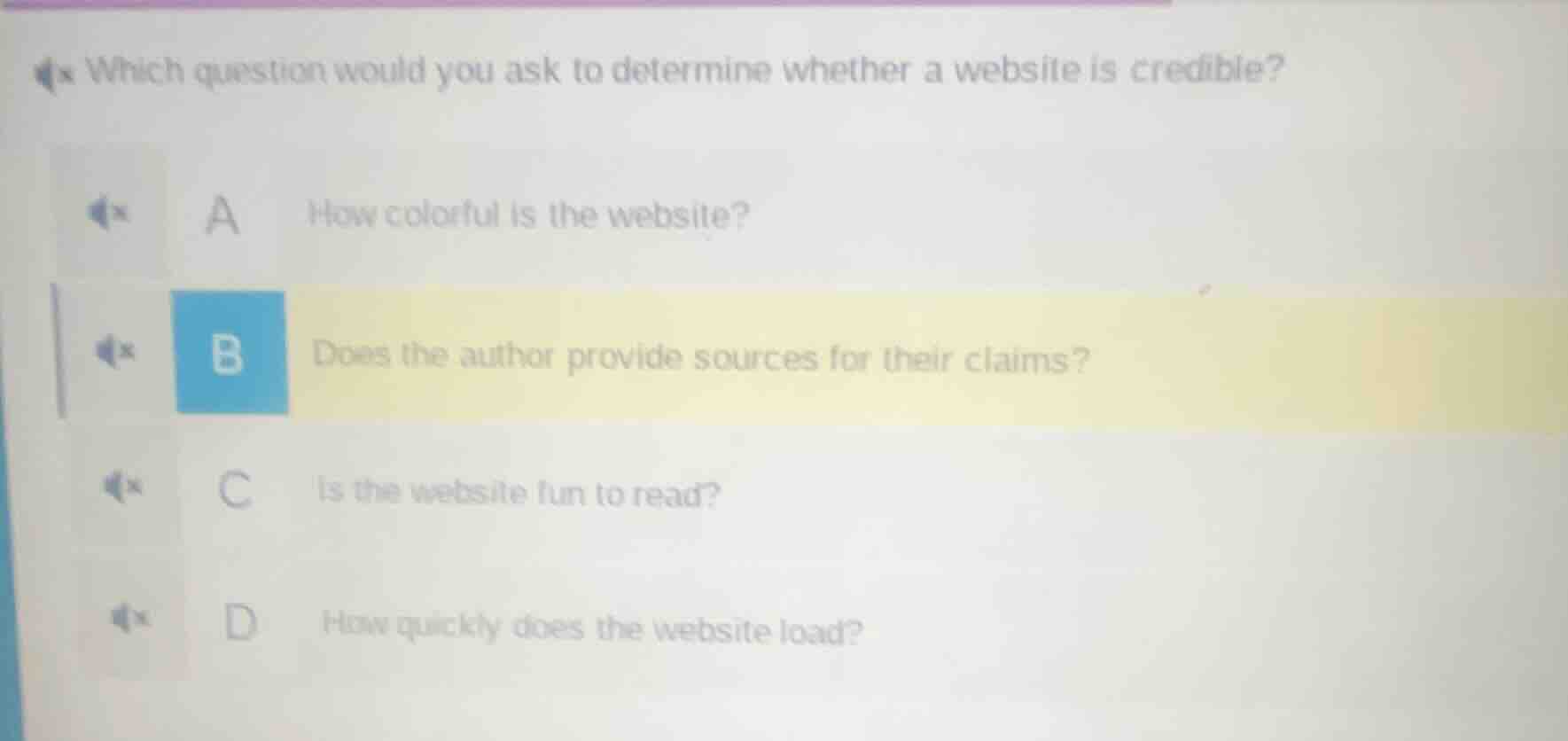 which question would you ask to determine whether a website is credible…