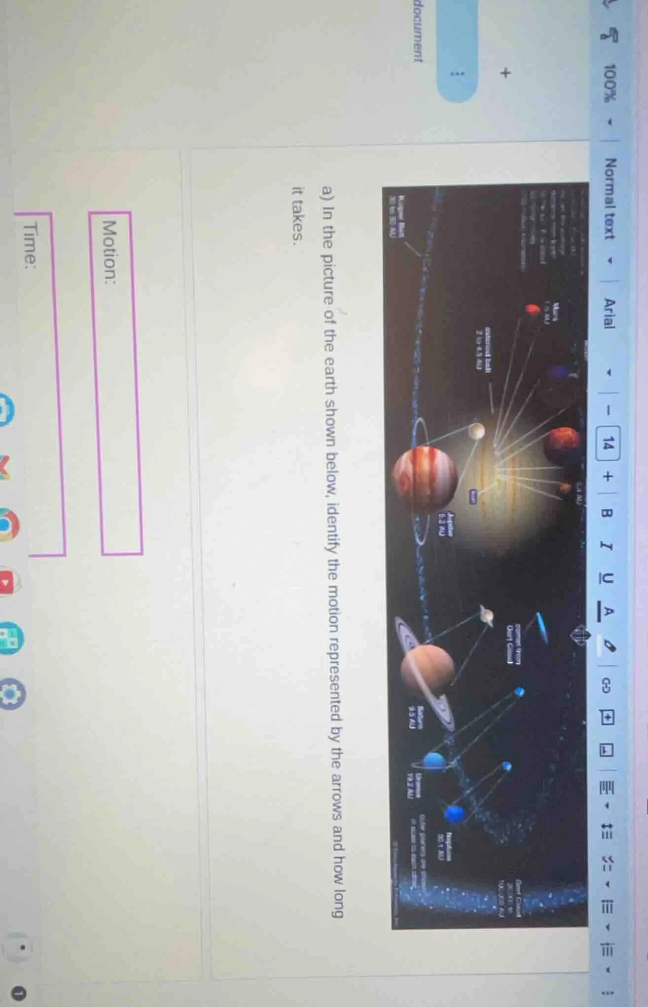 a) in the picture of the earth shown below, identify the motion represe…